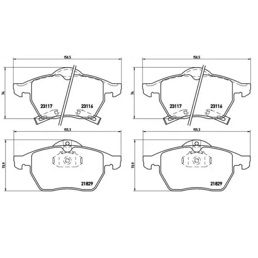 SAAB Disc Brake Pad Set - Front (Ceramic) 99900005 - Brembo P59029N